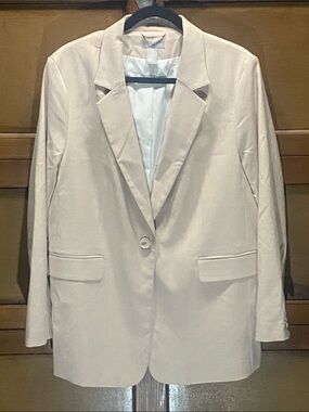H&M Pale Pink Boyfriend Style Blazer Sz Large